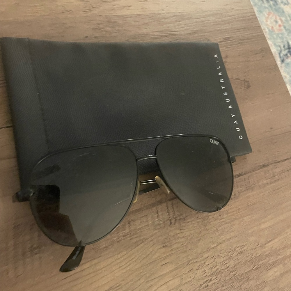 Quay Australia Black Aviator Sunglasses
